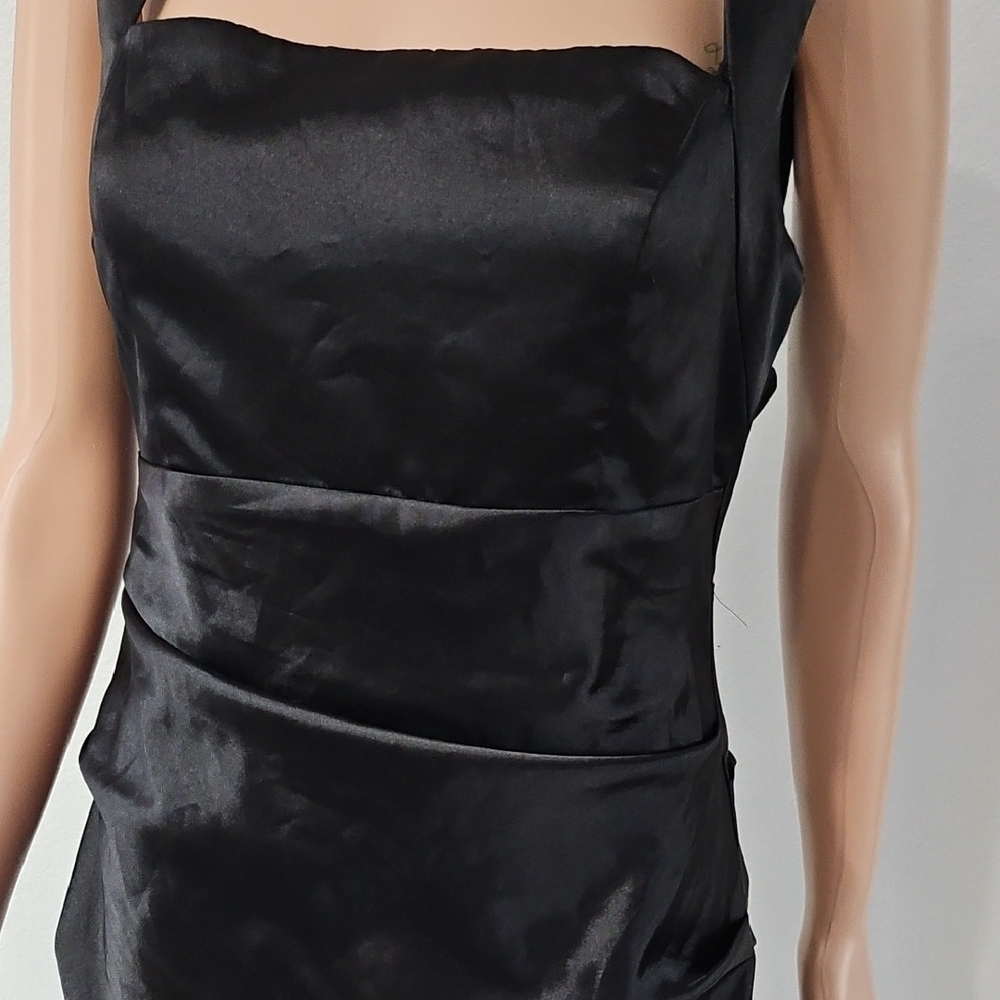Hailey Logan Black Square Neck Sheath Mini Dress Size 13/14